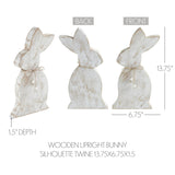 Spring In Bloom Wooden Upright Bunny Silhouette w/ Twine 13.75"-Lange General Store