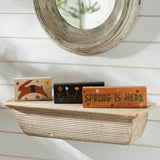 Spring Is Here Bunny Leap w/ Flowers Block Sign Set of 3-Lange General Store