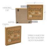 Spring Is In Bloom w/ Butterfly & Bee Block Sign-Lange General Store