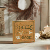 Spring Is In Bloom w/ Butterfly & Bee Block Sign-Lange General Store