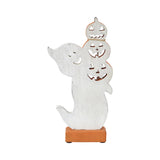 Stacked Jack-O-Lantern Wooden Ghost-Lange General Store