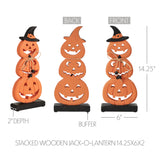 Stacked Wooden Jack-O-Lantern-Lange General Store