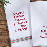 Stages of Christmas Shopping Dishtowel-Lange General Store