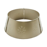 Stamped Snowflake Metal Tree Collar Antique Gold-Lange General Store