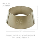 Stamped Snowflake Metal Tree Collar Antique Gold-Lange General Store