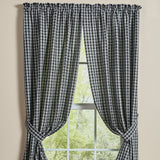 Stanton Black Short Panel Curtains-Lange General Store