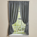 Stanton Black Short Panel Curtains-Lange General Store