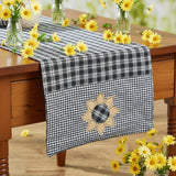 Stanton Black Sunflower Table Runner 54"-Lange General Store