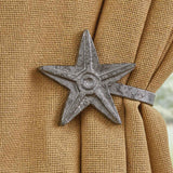 Star Curtain Tie Backs - Galvanized-Lange General Store