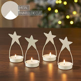 Star Tealight Holder Antique White Set of 4-Lange General Store