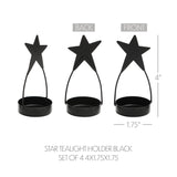 Star Tealight Holder Black Set of 4-Lange General Store