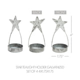 Star Tealight Holder Galvanized Set of 4-Lange General Store