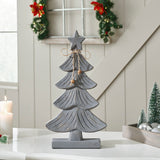 Starry Pine Distressed Grey Wooden Tree