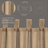 Stitched Burlap Natural Long Panel Curtains-Lange General Store