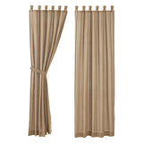 Stitched Burlap Natural Long Panel Curtains-Lange General Store