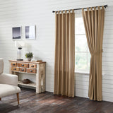 Stitched Burlap Natural Long Panel Curtains-Lange General Store