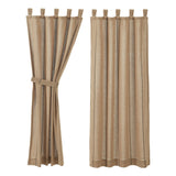 Stitched Burlap Natural Short Panel Curtains-Lange General Store