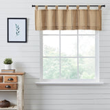 Stitched Burlap Natural Valance - Lange General Store