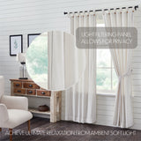 Stitched Burlap White Long Panel Curtains-Lange General Store