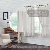 Stitched Burlap White Short Panel Curtains-Lange General Store