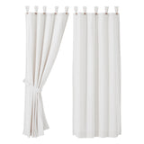 Stitched Burlap White Short Panel Curtains-Lange General Store