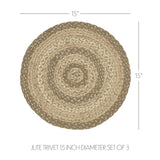 Stonebrook Braided Trivet 15" Set of 3