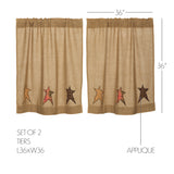Stratford Burlap Tier Curtains 36"-Lange General Store