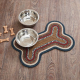 Stratford Dog Bone Braided Waterproof Rug Mat – Small 11.5x17.5 – Khaki Tan, Red-Orange, Black, Blue