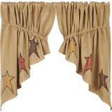 Stratton Burlap Prairie Swag Curtains-Lange General Store