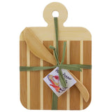 Striped Paddle Serving and Cutting Board and Spreader Knife Gift Set-Lange General Store