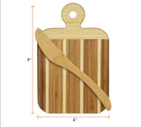 Striped Paddle Serving and Cutting Board and Spreader Knife Gift Set-Lange General Store