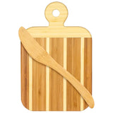 Striped Paddle Serving and Cutting Board and Spreader Knife Gift Set-Lange General Store