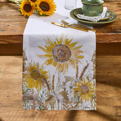 Sunflower Fields Table Runner 54"