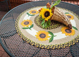 Sunflowers Circle Braided Rug-Lange General Store