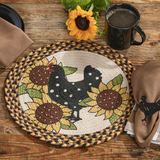 Sunflowers & Hen Braided Placemats-Lange General Store