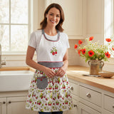 Sweet Cherry Embroidered Hostess Apron