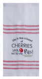 Sweet Cherry Snarkasms Embroidered Tea Towel-Lange General Store