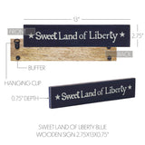 Sweet Land Of Liberty Blue Wooden Sign-Lange General Store