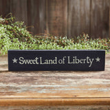 Sweet Land Of Liberty Blue Wooden Sign-Lange General Store