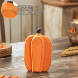 Tall Orange Wooden Pumpkin 8x5x2-Lange General Store