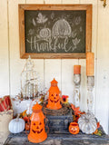 Tealight Holder Halloween Lantern - Orange