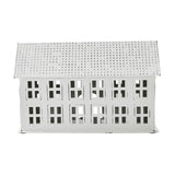 Tealight Holder Metal Village House B Antique White-Lange General Store