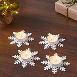 Tealight Holder Snowflake Antique White Set of 4-Lange General Store