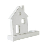 Tealight Holder Village House White-Lange General Store