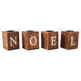 Tealight Holders NOEL Cube Set of 4-Lange General Store