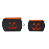 Tealight Holders Trick Or Treat Black Set of 2-Lange General Store