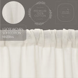 Templeton Tobacco Cloth Antique White Fringed Panel Curtains-Lange General Store