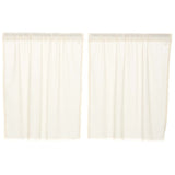 Tobacco Cloth Antique White Fringed Tier Curtains 36"-Lange General Store