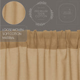 Templeton Tobacco Cloth Khaki Fringed Panel Curtains-Lange General Store