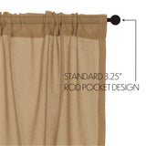 Templeton Tobacco Cloth Khaki Fringed Panel Curtains-Lange General Store